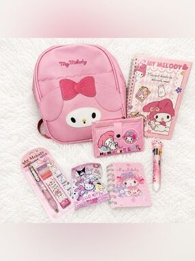 My Melody Pink Backpack + Stationery Set